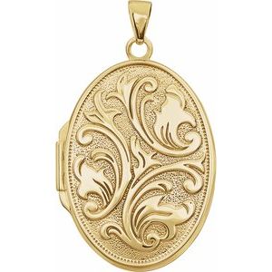 2691 / Pendant / 14K Yellow / 26 X 19 Mm / Polished / Oval Locket