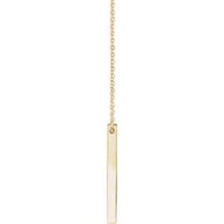87619 / Necklace / 14K Yellow / 4-Sided / 25 X 2.5 Mm / 16-18 In / Polished / Engravable Four-Sided Vertical Bar Necklace