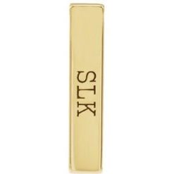 87619 / Pendant / 14K Yellow / 4-Sided / 12 X 2.5 Mm / Polished / Engravable Four-Sided Vertical Bar Slide Pendant