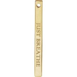 87619 / Pendant / 10K Yellow / 4-Sided / 25 X 2.5 Mm / Polished / Engravable Four-Sided Vertical Bar Slide Pendant