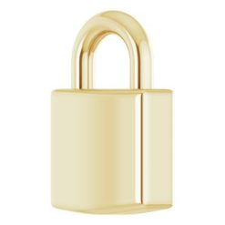 87184 / Pendant / 14K Yellow / 8.5 X 5.5 Mm / Polished / Engravable Lock Pendant