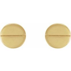 86608 / Earring / 14K Yellow / 4.9 Mm / Pair / Tension Back Included / 4 Mm / Polished / Geometric Earrings With Press Fit Closure