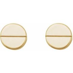86608 / Earring / 14K Yellow / 4.9 Mm / Pair / Tension Back Included / 6 Mm / Polished / Geometric Earrings With Press Fit Closure