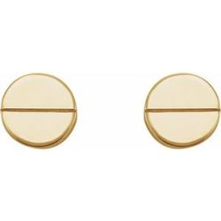 86608 / Earring / 14K Yellow / 4.9 Mm / Pair / Friction Backs Included / .37 In / Polished / Geometric Earrings With Backs