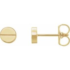 86608 / Earring / 14K Yellow / 4.9 Mm / Pair / Friction Backs Included / .37 In / Polished / Geometric Earrings With Backs