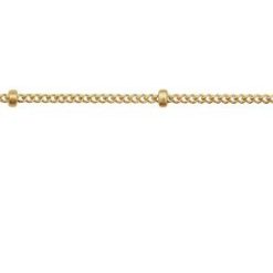 Ch228 / 14K Yellow / Curb / 1 Mm / Per Inch / None (Per Inch) / Polished / Recycled Metal Beaded Curb Chain