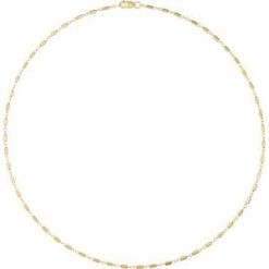 Ch1260 / 14K Yellow Gold-Filled / Cable / 1.7 Mm / 24 In / Lobster Clasp / Polished / Satellite Bar Cable Chain