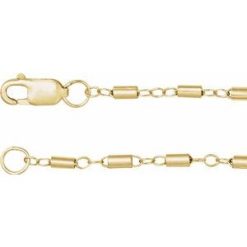Ch1260 / 14K Yellow Gold-Filled / Cable / 1.7 Mm / 24 In / Lobster Clasp / Polished / Satellite Bar Cable Chain