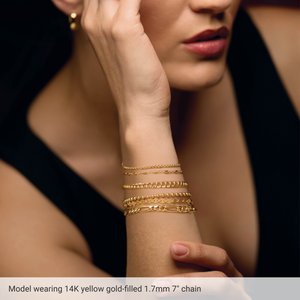 Ch1260 / 14K Yellow / Cable / 1.7 Mm / 7 In / Lobster Clasp / Polished / Satellite Bar Cable Chain