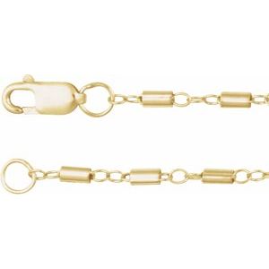 Ch1260 / 14K Yellow / Cable / 1.7 Mm / 7 In / Lobster Clasp / Polished / Satellite Bar Cable Chain