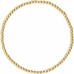 Brc999 / 14K Yellow Gold-Filled / 2.5 Mm / 6 1/2 In / Polished / Beaded Elastic Bracelet