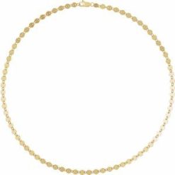 Ch1268 / 14K Yellow Gold-Filled / Mirror / 4 Mm / 16 In / Lobster Clasp / Polished / Round Mirror Chain