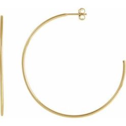 689238 / Earring / 14K Yellow Gold-Filled / 45 Mm / 1.25 Mm / Pair / Friction Backs Included / Polished / Hoop Earrings