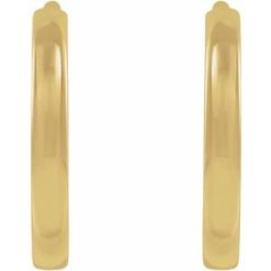 87384 / Earring / 14K Yellow / 10 Mm / 1.65 Mm / Pair / Hinged / Polished / Hinged Hoop Earrings