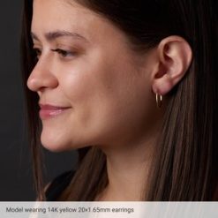 87384 / Earring / Sterling Silver / 18 Mm / 1.65 Mm / Each / Hinged / Polished / Hinged Hoop Earring