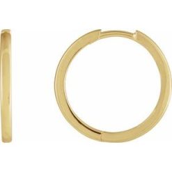 87384 / Earring / 14K Yellow / 18 Mm / 1.65 Mm / Each / Hinged / Polished / Hinged Hoop Earring