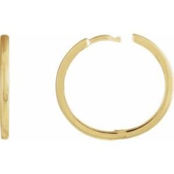 87384 / Earring / 14K Yellow / 20 Mm / 1.65 Mm / Pair / Hinged / Polished / Hinged Hoop Earrings