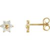 19253 / Earring / Set / Imitation White Cubic Zirconia / Round / 1.5 Mm / 14K Yellow / Pair / Friction Backs Included / Polished / Youth Cz Flower Earrings With Back