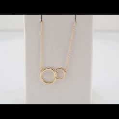 86742 / Necklace / 14K Yellow / 20 X 14 Mm / 16-18 In / Polished / Interlocking Circle Necklace