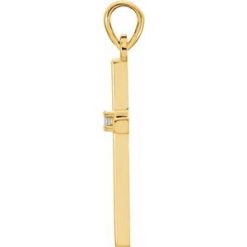 R42326 / Pendant / Set / 14K Yellow / Round / Natural Aquamarine / 1.5 Mm / Polished / Cross Pendant