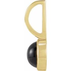 88099 / Pendant / Set / 14K Yellow / Round / Natural Black Onyx / 5 Mm / Polished / Natural Black Onyx Charm/Pendant
