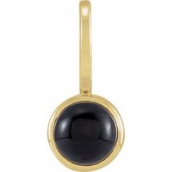 88099 / Pendant / Set / 14K Yellow / Round / Natural Black Onyx / 5 Mm / Polished / Natural Black Onyx Charm/Pendant