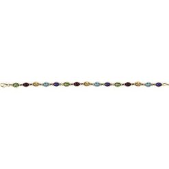 651540 / Bracelet / Set / 14K Yellow / Oval / Natural Multi-Gemstone / 7 X 5 Mm / 7 In / Polished / Natural Multi-Gemstone 7 Inch Bracelet