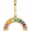 688890 / Pendant / Set / 14K Yellow / Round / Natural Multi-Gemstone / 1 Mm / Polished / Natural Multi-Gemstone Rainbow Charm/Pendant