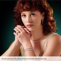 689319 / Earring / Set / Natural Peridot / Emerald / 8 X 6 Mm / 14K Yellow / Lab-Grown Emerald / Pair / Friction Backs Included / Polished / Natural Multi-Gemstone Dangle Earrings