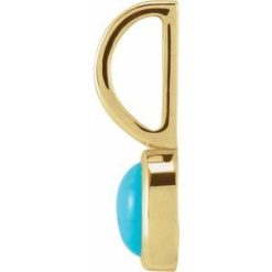 88099 / Pendant / Set / 14K Yellow / Round / Natural Turquoise / 5 Mm / Polished / Natural Turquoise Charm/Pendant