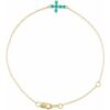 Brc885 / Bracelet / Set / 14K Yellow / Round / Natural Turquoise / 2 Mm / 6 1/2-7 1/2 In / Polished / Natural Turquoise Sideways Cross Bracelet