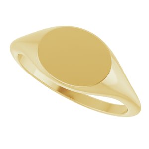 51551 / 14K Yellow / Oval / 10 X 8 Mm / Brush / Polished / Signet Ring