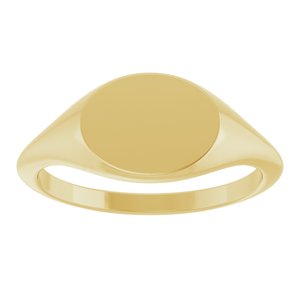 51551 / 14K Yellow / Oval / 10 X 8 Mm / Brush / Polished / Signet Ring