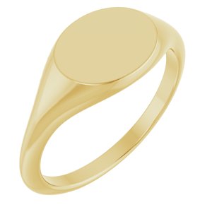 51551 / 14K Yellow / Oval / 10 X 8 Mm / Brush / Polished / Signet Ring