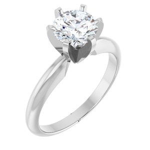 140309H / Engagement Ring / Unset / 14K Yellow & Platinum / Round / 7.8-8.6 Mm / Polished / Round 6-Prong Heavy Solitaire Engagement Ring Mounting