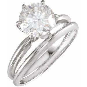 140309H / Engagement Ring / Unset / 14K Yellow & Platinum / Round / 7.8-8.6 Mm / Polished / Round 6-Prong Heavy Solitaire Engagement Ring Mounting