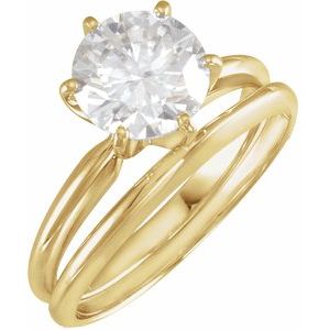 140309H / Engagement Ring / Unset / 14K Yellow & Platinum / Round / 7.8-8.6 Mm / Polished / Round 6-Prong Heavy Solitaire Engagement Ring Mounting