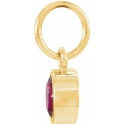 86179 / Charm / Set / 14K Yellow / Round / Imitation Garnet / 4 Mm / Polished / Posh Mommy Imitation Garnet Charm/Pendant