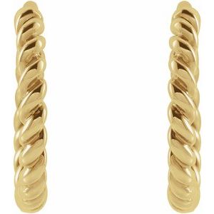87586 / Earring / 14K Yellow / 11 Mm / 1.65 Mm / Pair / Hinged / Polished / Twisted Rope Hoop Earrings