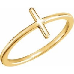 51352 / Ring / 14K Yellow / Polished / Side Cross Ring