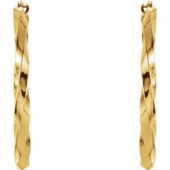 86057 / Earring / 14K Yellow / 30 Mm / 2 Mm / Pair / Catch / Polished / Twisted Hoop Earrings