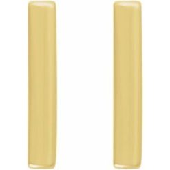 651868 / Earring / 14K Yellow / 8.7 X 1.8 Mm / Pair / Friction Backs Included / Polished / Bar Earrings