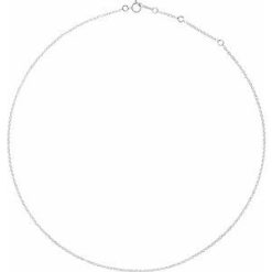 Ch1015 / 18K White / Cable / 1.3 Mm / 16-18 In / Spring Ring / Polished / Cable Chain