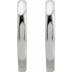 87384 / Earring / 14K White / 15 Mm / 1.65 Mm / Pair / Hinged / Polished / Hinged Hoop Earrings