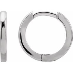 87384 / Earring / Sterling Silver / 15 Mm / 1.65 Mm / Each / Hinged / Polished / Hinged Hoop Earring