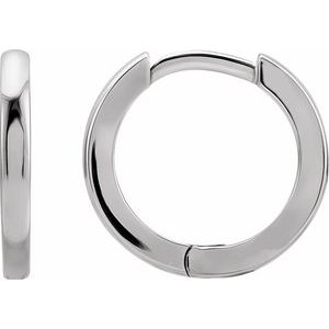 87384 / Earring / Sterling Silver / 15 Mm / 1.65 Mm / Each / Hinged / Polished / Hinged Hoop Earring
