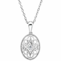 67994 / Necklace / Set / Sterling Silver / Round / Natural Diamond / 1.95Mm :: 0.03 Ctw / I2