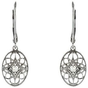 67995 / Earring / Set / Natural Diamond / Round / 1.95 Mm / Sterling Silver / Pair / Lever Backs / Polished / .06 Ctw Natural Diamond Earrings