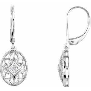 67995 / Earring / Set / Natural Diamond / Round / 1.95 Mm / Sterling Silver / Pair / Lever Backs / Polished / .06 Ctw Natural Diamond Earrings