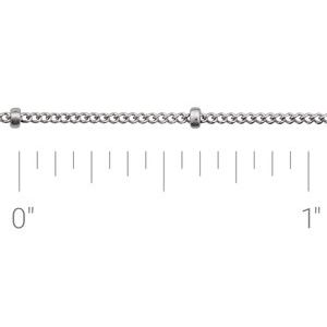 Ch228 / 14K White / Curb / 1 Mm / Per Inch / None (Per Inch) / Polished / Recycled Metal Beaded Curb Chain